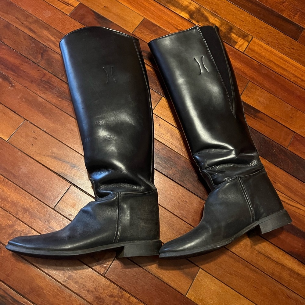 Black Leather Riding Boots